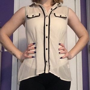 Cream button down blouse
